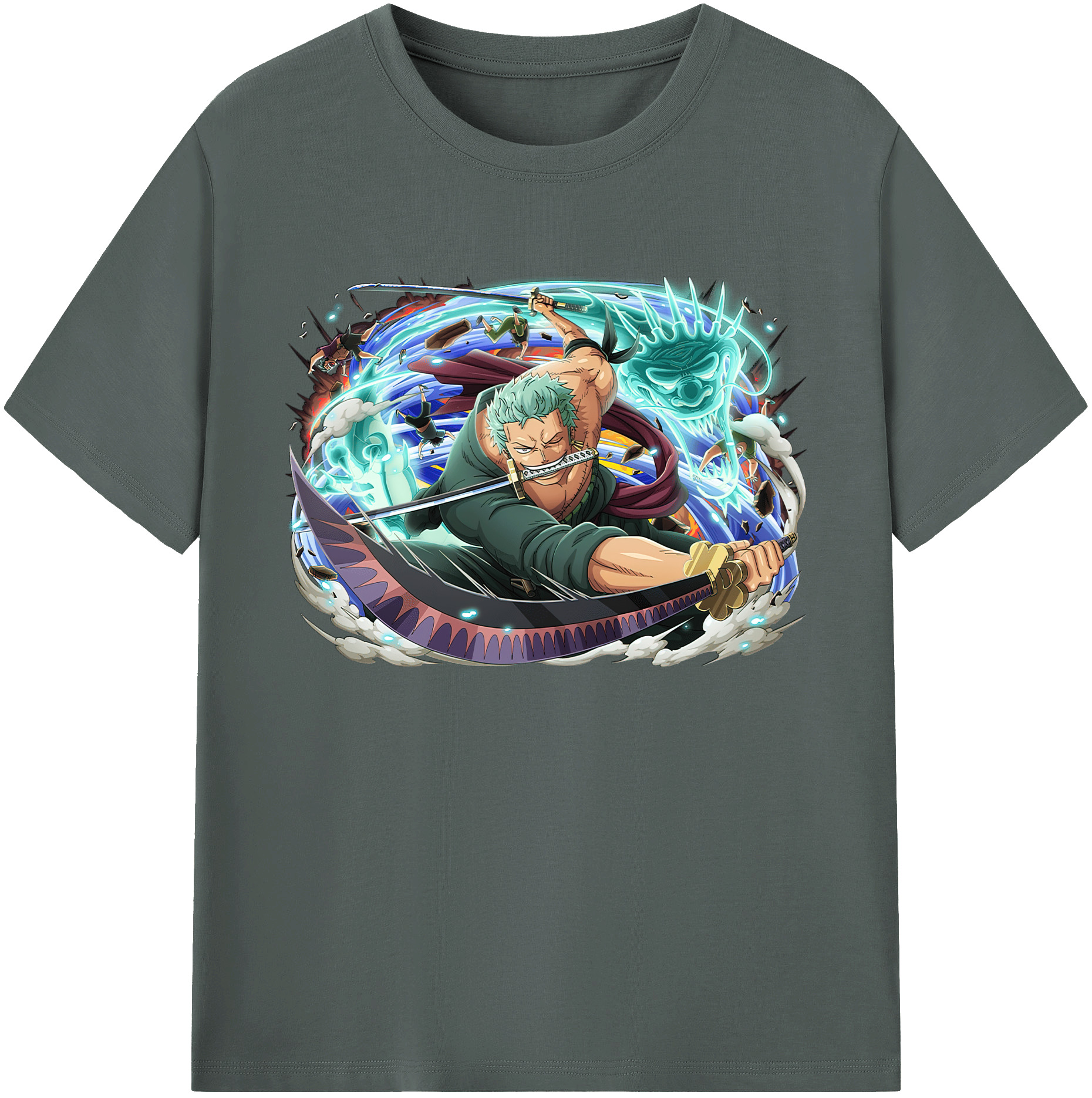 ワンピース ロロノア・ゾロ ONE PIECE Roronoa Zoro 綿100％ メンズ半袖Tシャツ｜肌触りやわらか＆通気性